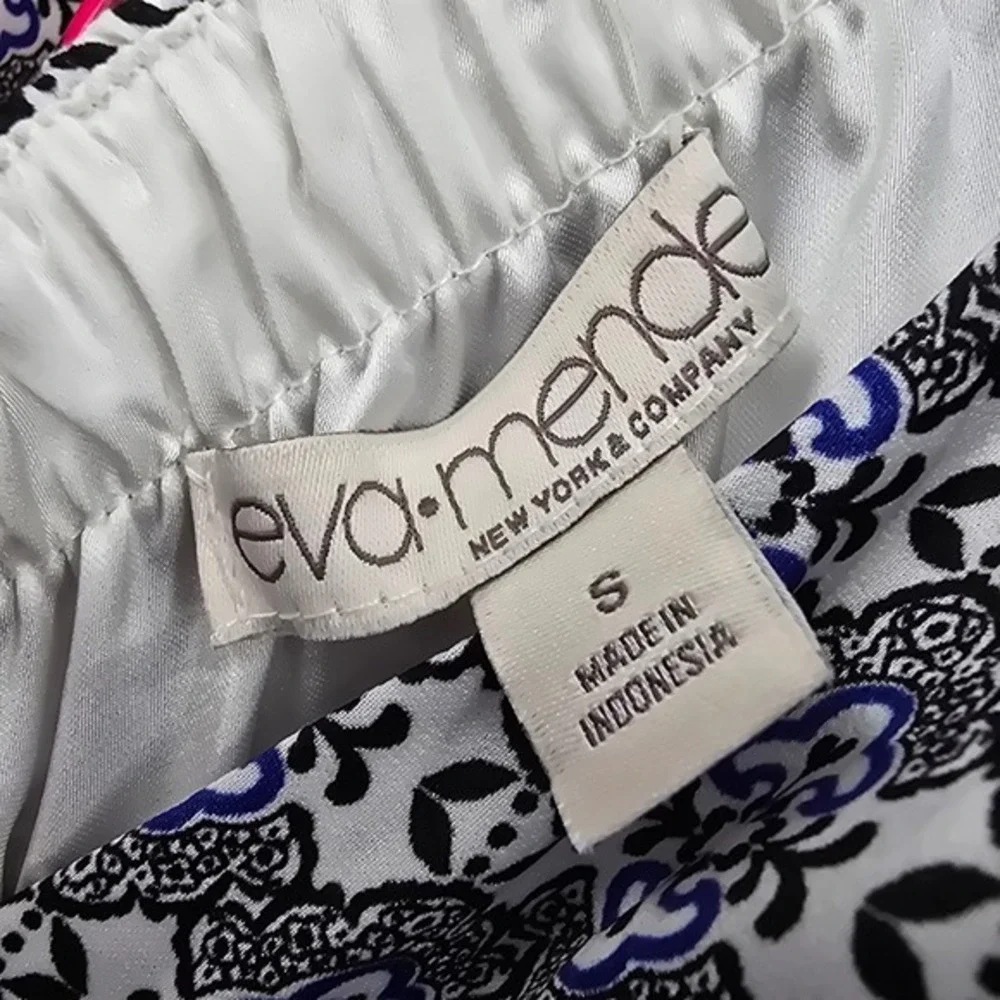 Eva Mendez Maxi Dress‎ Boho Halter Neck Tiered Blue White Floral Size Small - Picture 6 of 10